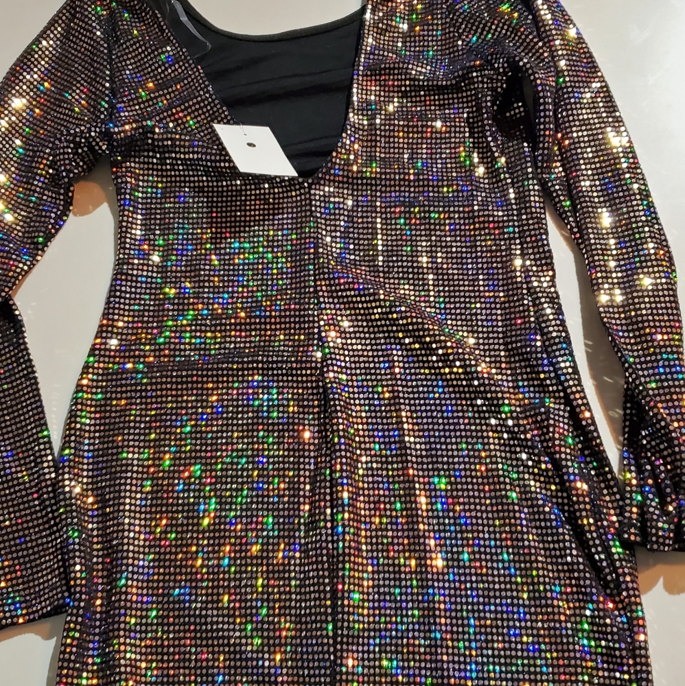 New Years Holiday Shiny Dress Size Medium  Homegirl Society